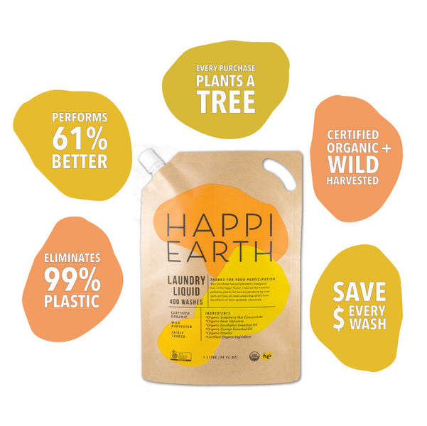 Happi Earth Laundry Liquid Review - the best eco friendly laundry cleaner on the market