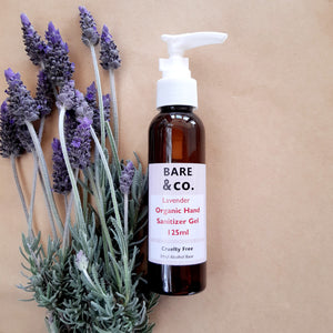 Bare & Co. Organic Hand Sanitiser Gel Lavender 125ml