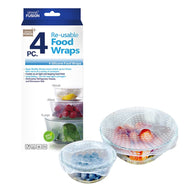 GRAND FUSION SILICONE FOOD WRAPS 4 PACK